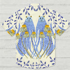 Blue Cheetah And Daisy Hawaiian Shirt