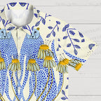 Blue Cheetah And Daisy Hawaiian Shirt
