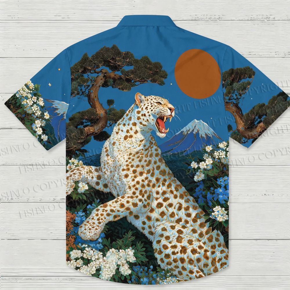 Cheetah And Pine Hawaiian Shirt