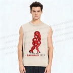 Unisex Bauhaus 1919 Design Printed Washed Tank Top