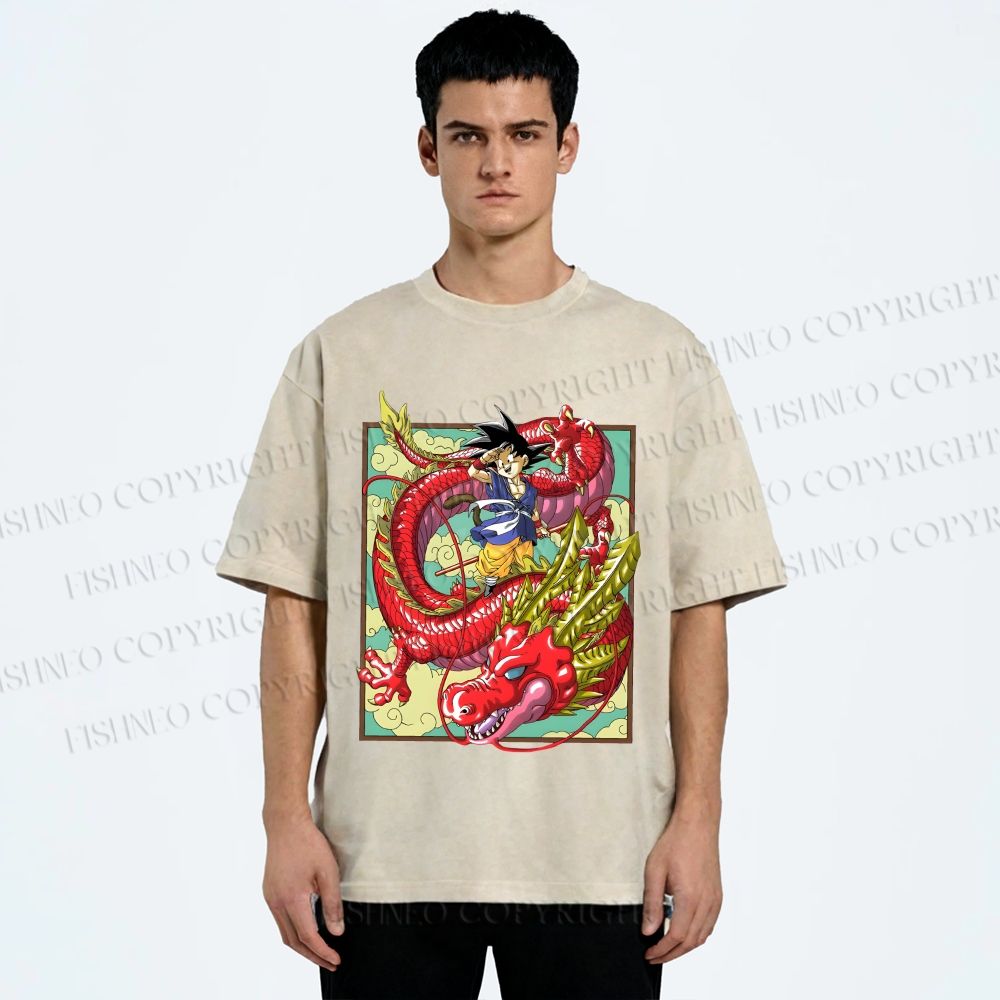 Unisex Dragon Ball Goku Printed Washed Tee