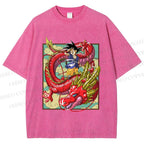 Unisex Dragon Ball Goku Printed Washed Tee