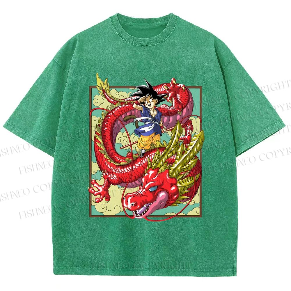 Unisex Dragon Ball Goku Printed Washed Tee