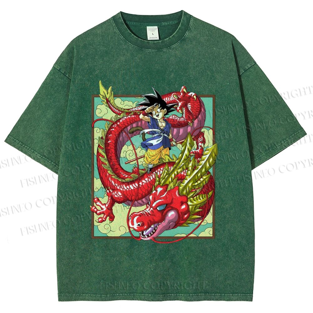 Unisex Dragon Ball Goku Printed Washed Tee