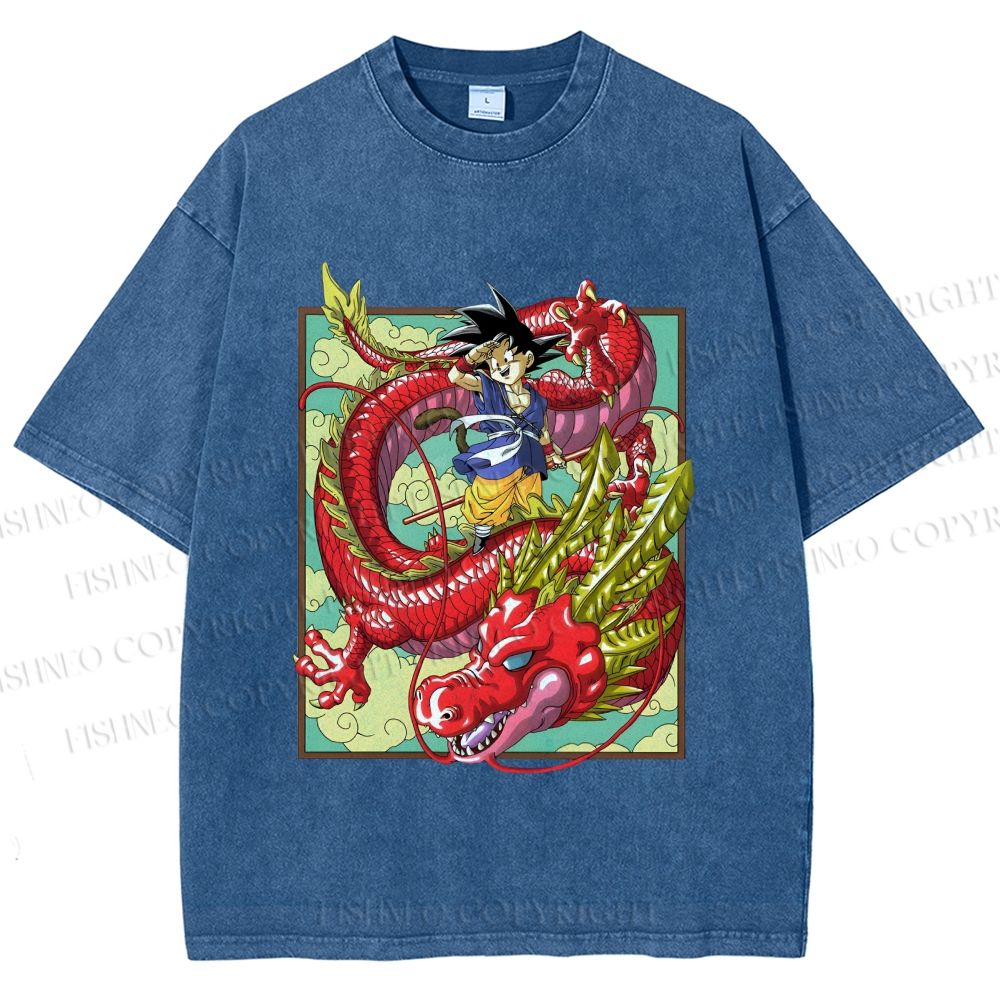Unisex Dragon Ball Goku Printed Washed Tee
