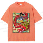 Unisex Dragon Ball Goku Printed Washed Tee