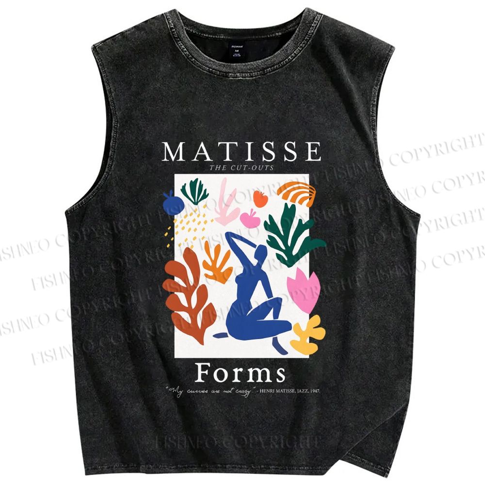 Unisex Matisse Forms Printed Washed Tank Top