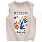 Unisex Matisse Forms Printed Washed Tank Top