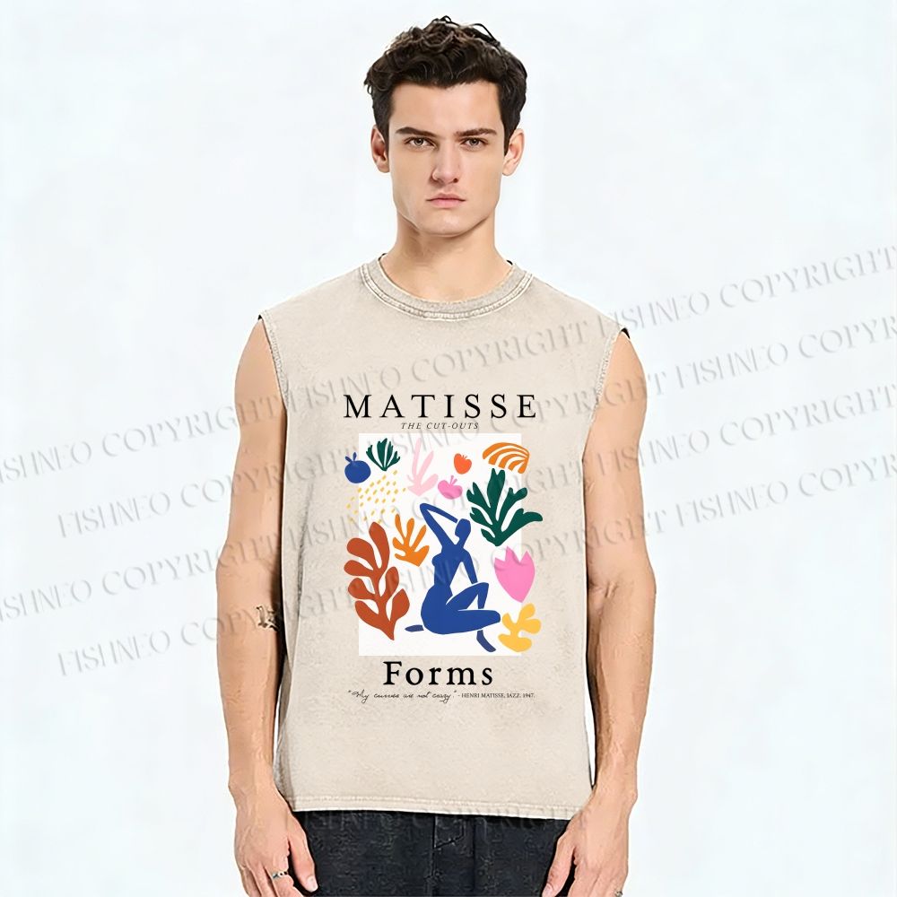 Unisex Matisse Forms Printed Washed Tank Top