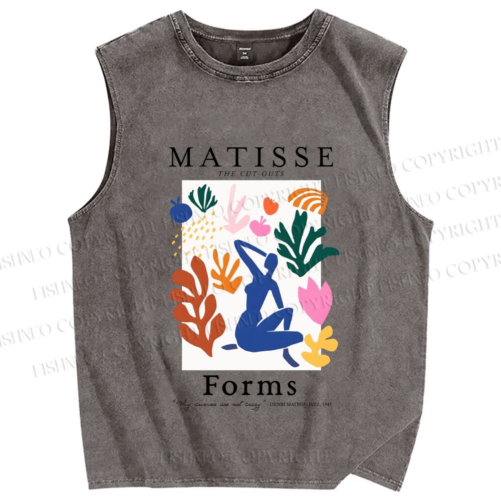 Unisex Matisse Forms Printed Washed Tank Top