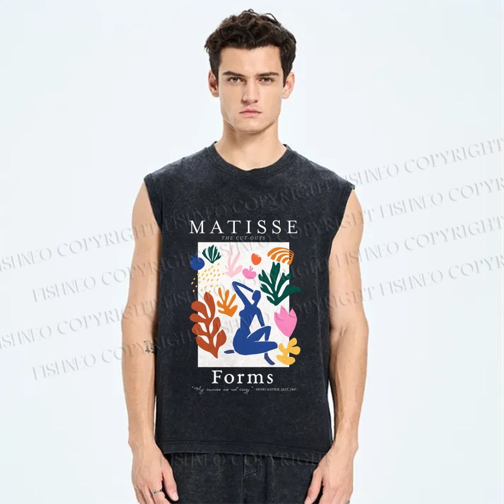 Unisex Matisse Forms Printed Washed Tank Top