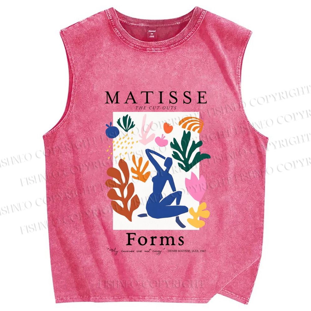 Unisex Matisse Forms Printed Washed Tank Top