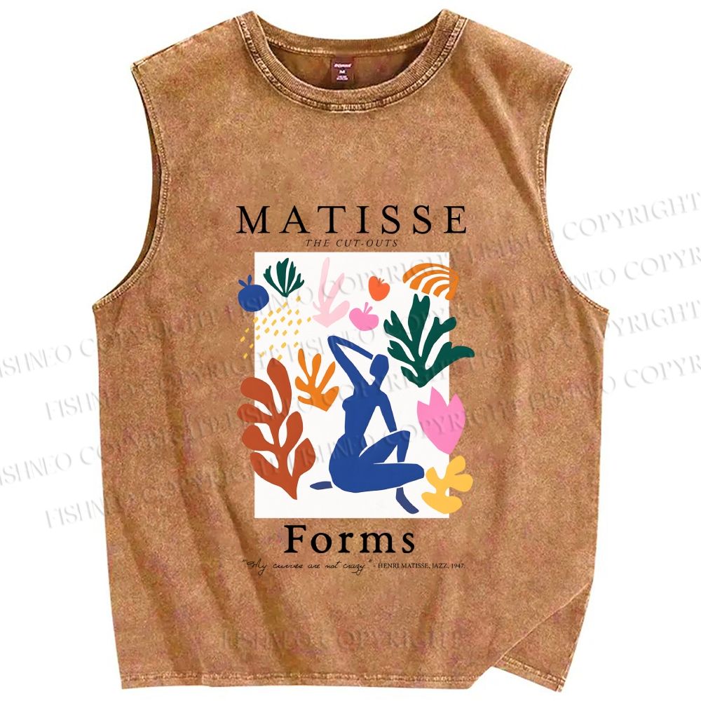 Unisex Matisse Forms Printed Washed Tank Top