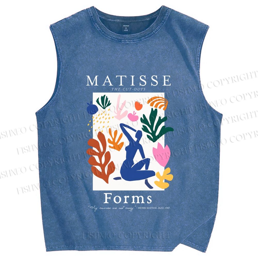 Unisex Matisse Forms Printed Washed Tank Top