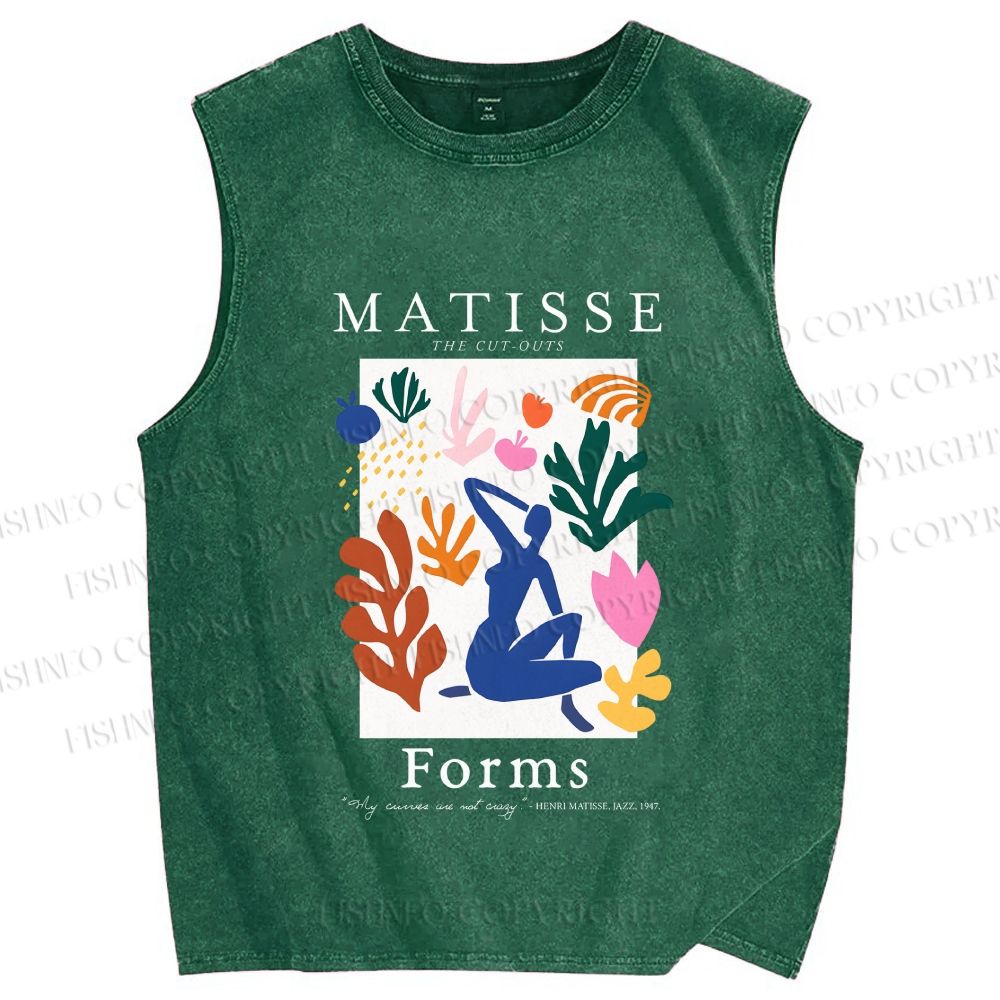 Unisex Matisse Forms Printed Washed Tank Top