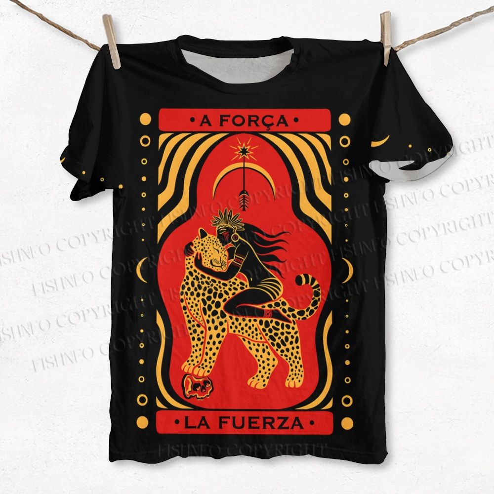 Unisex Woman And Leopard Printed Classic T-shirt