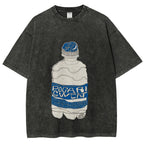 Pocari Sweat Japanese Hand Drawn Style Vintage Washed T-shirt