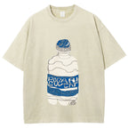 Pocari Sweat Japanese Hand Drawn Style Vintage Washed T-shirt
