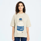 Pocari Sweat Japanese Hand Drawn Style Vintage Washed T-shirt