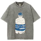 Pocari Sweat Japanese Hand Drawn Style Vintage Washed T-shirt
