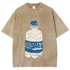 Pocari Sweat Japanese Hand Drawn Style Vintage Washed T-shirt