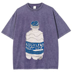 Pocari Sweat Japanese Hand Drawn Style Vintage Washed T-shirt