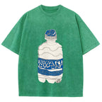 Pocari Sweat Japanese Hand Drawn Style Vintage Washed T-shirt