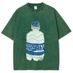 Pocari Sweat Japanese Hand Drawn Style Vintage Washed T-shirt