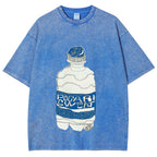 Pocari Sweat Japanese Hand Drawn Style Vintage Washed T-shirt