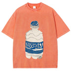 Pocari Sweat Japanese Hand Drawn Style Vintage Washed T-shirt