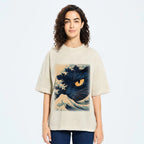 Cats in Japan's Giant Waves Vintage Washed T-shirt