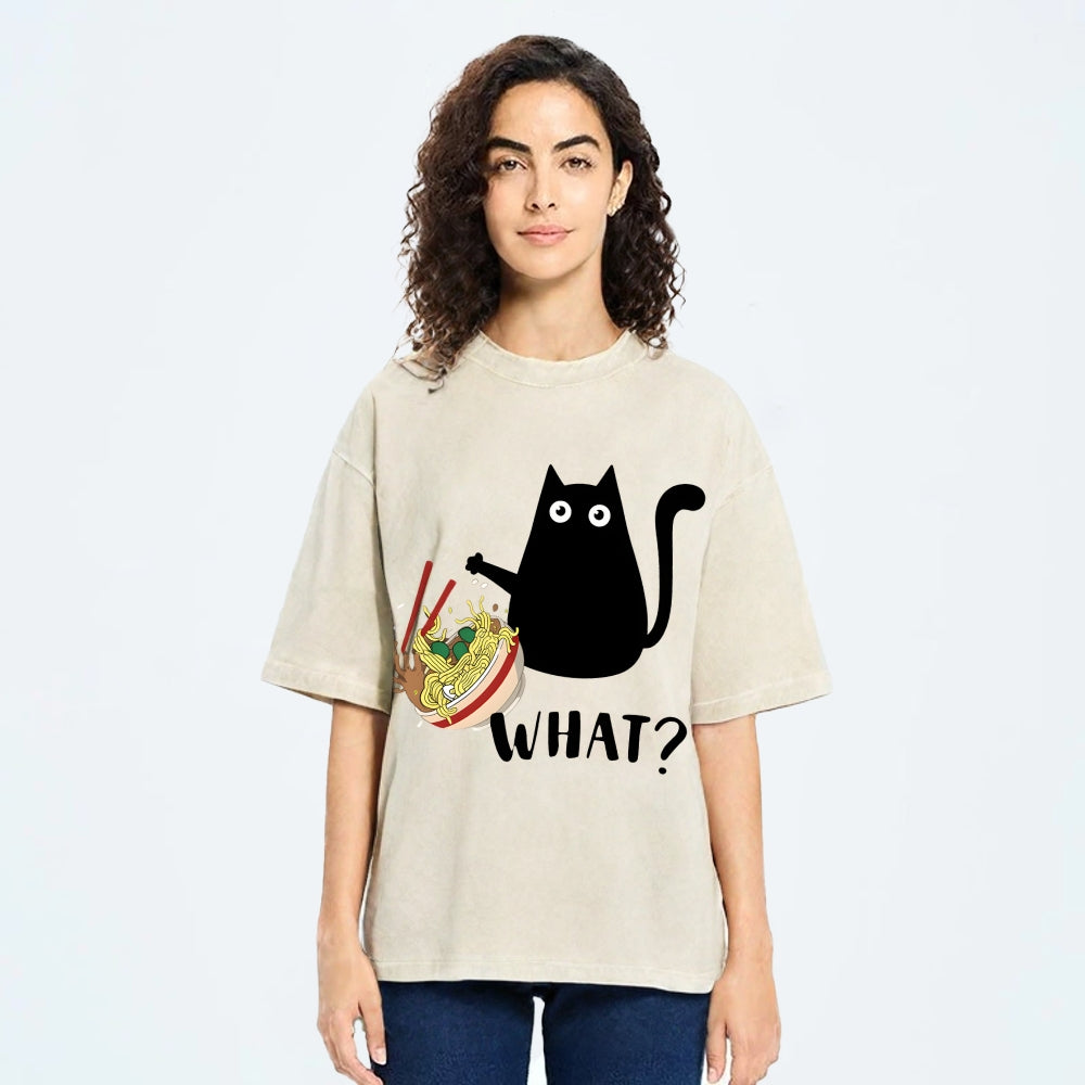 Naughty Cat Japan Washed T-Shirt