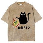 Naughty Cat Japan Washed T-Shirt