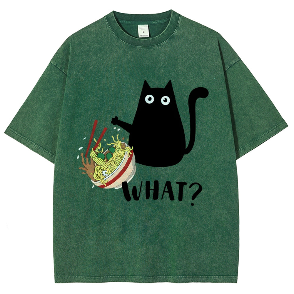 Naughty Cat Japan Washed T-Shirt