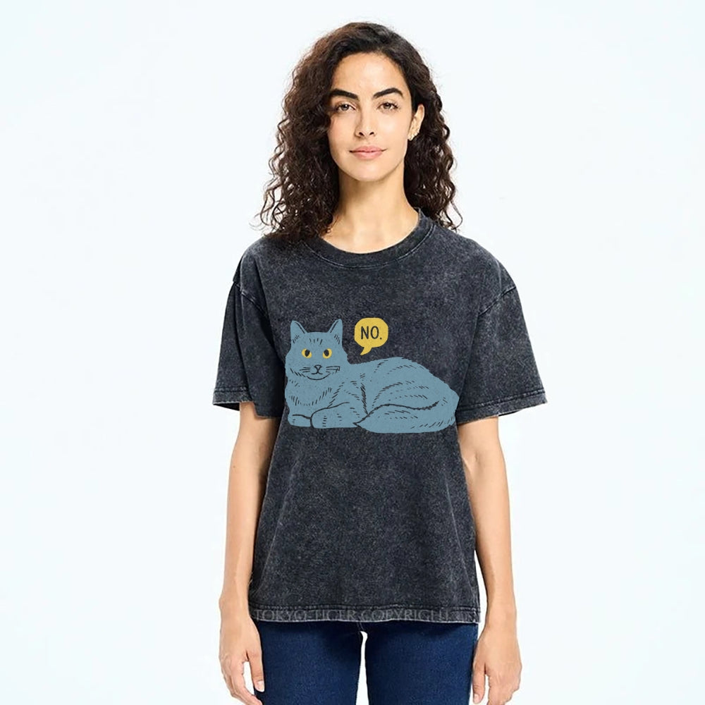 No Cat Washed T-Shirt