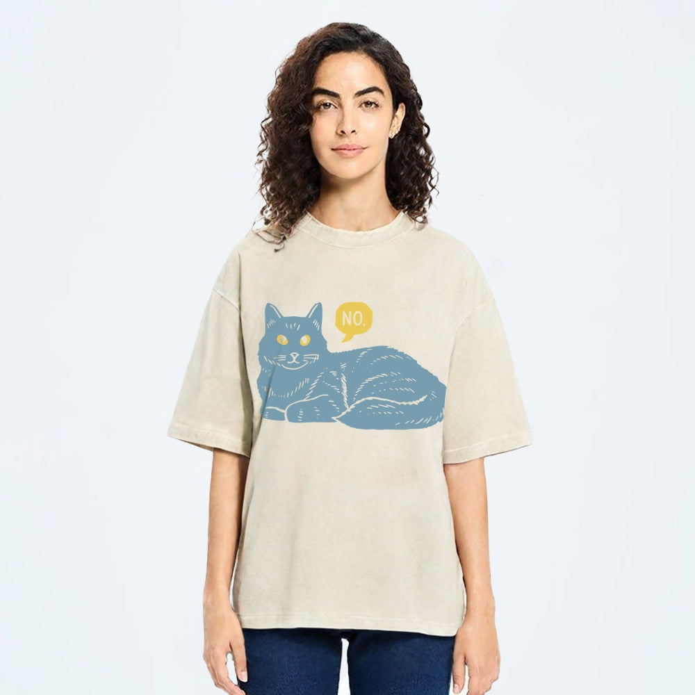 No Cat Washed T-Shirt