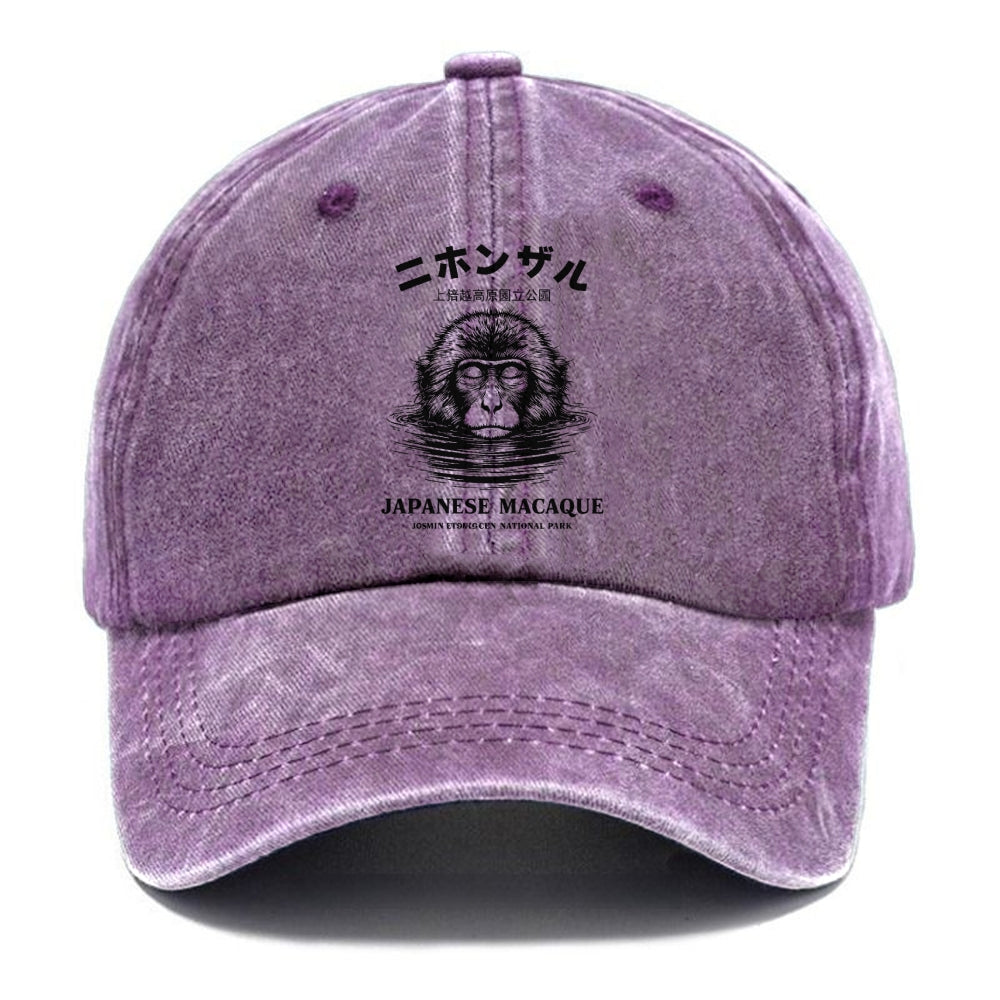 The Macaque Monkey In The Bath Japanese Washed Cap