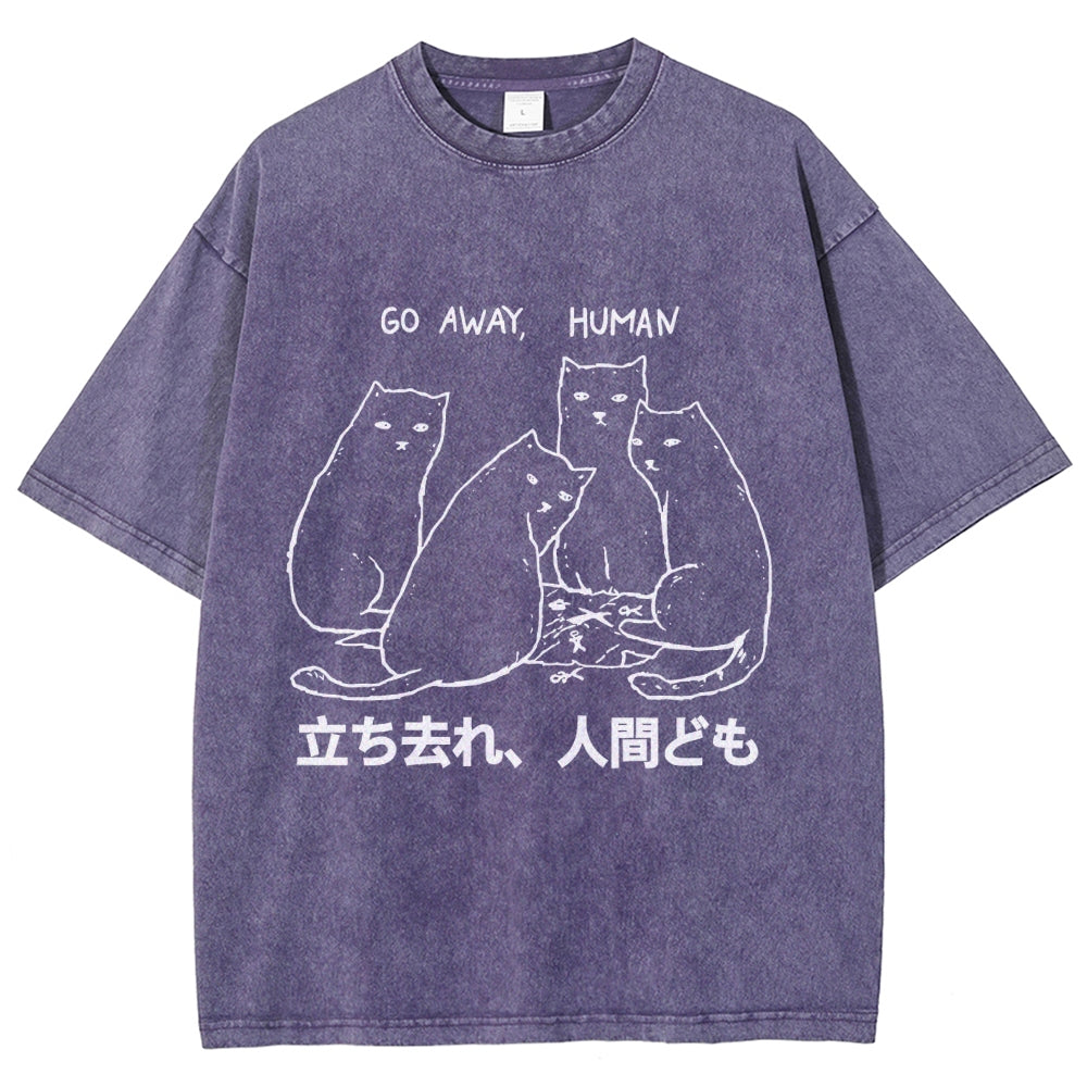 Cat That Curses Humans Washed T-Shirt