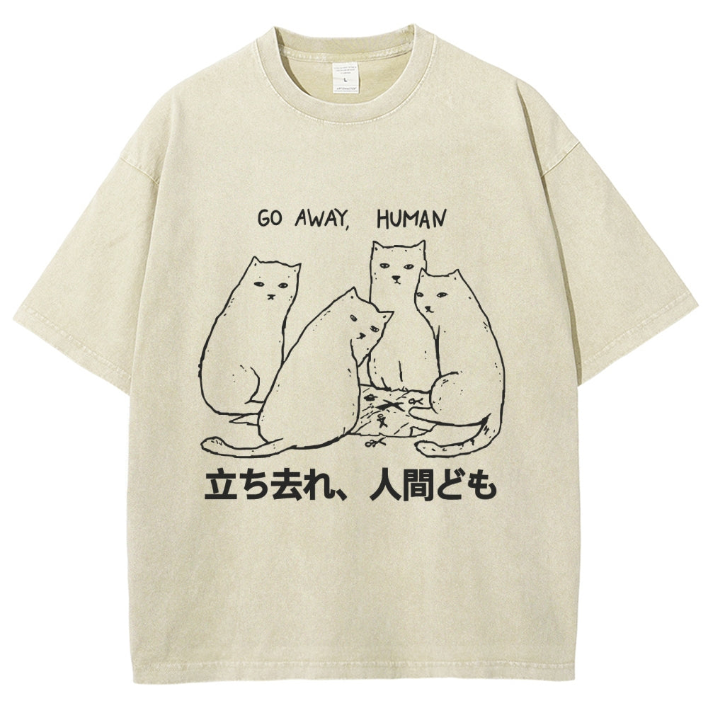 Cat That Curses Humans Washed T-Shirt