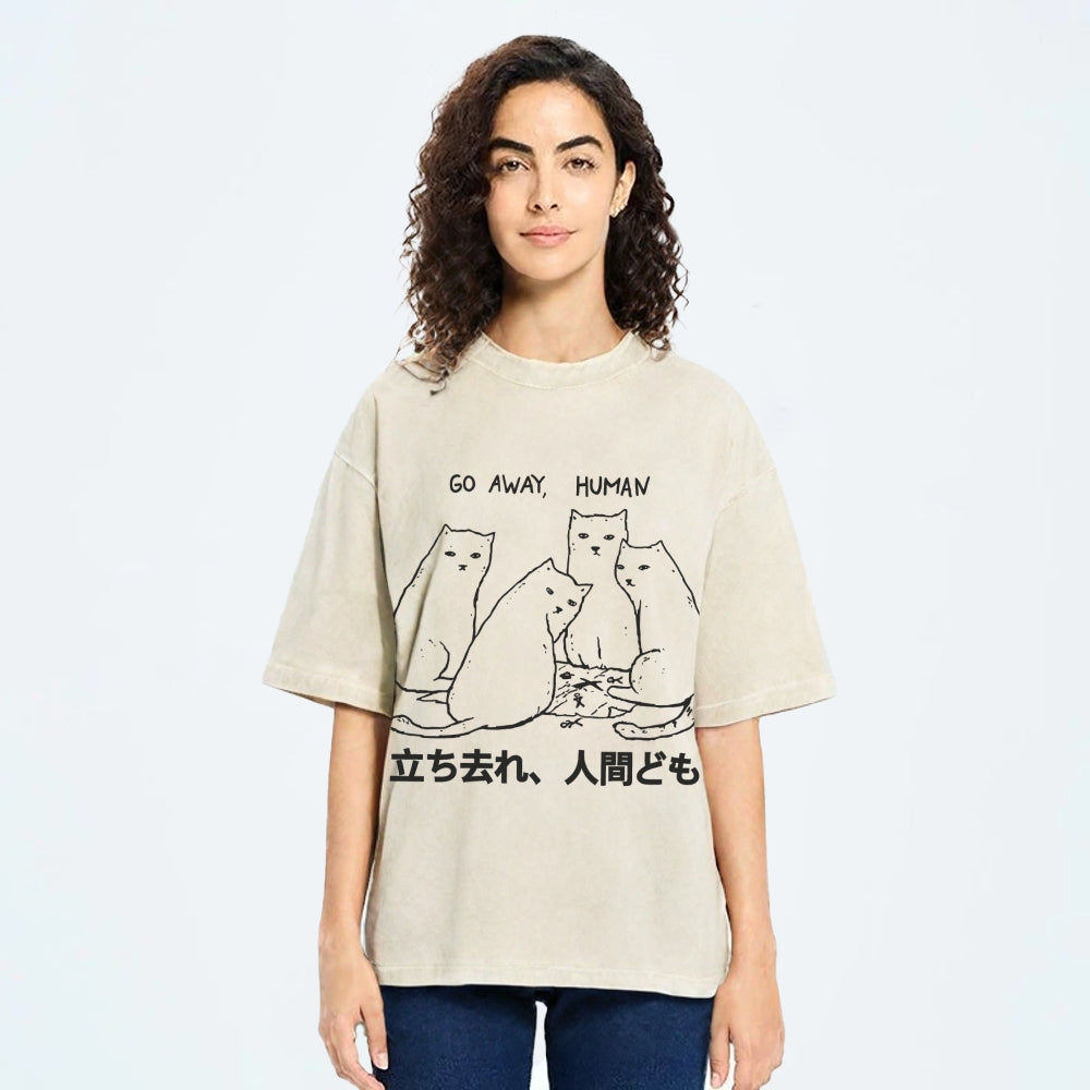 Cat That Curses Humans Washed T-Shirt