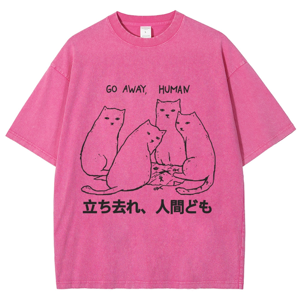 Cat That Curses Humans Washed T-Shirt