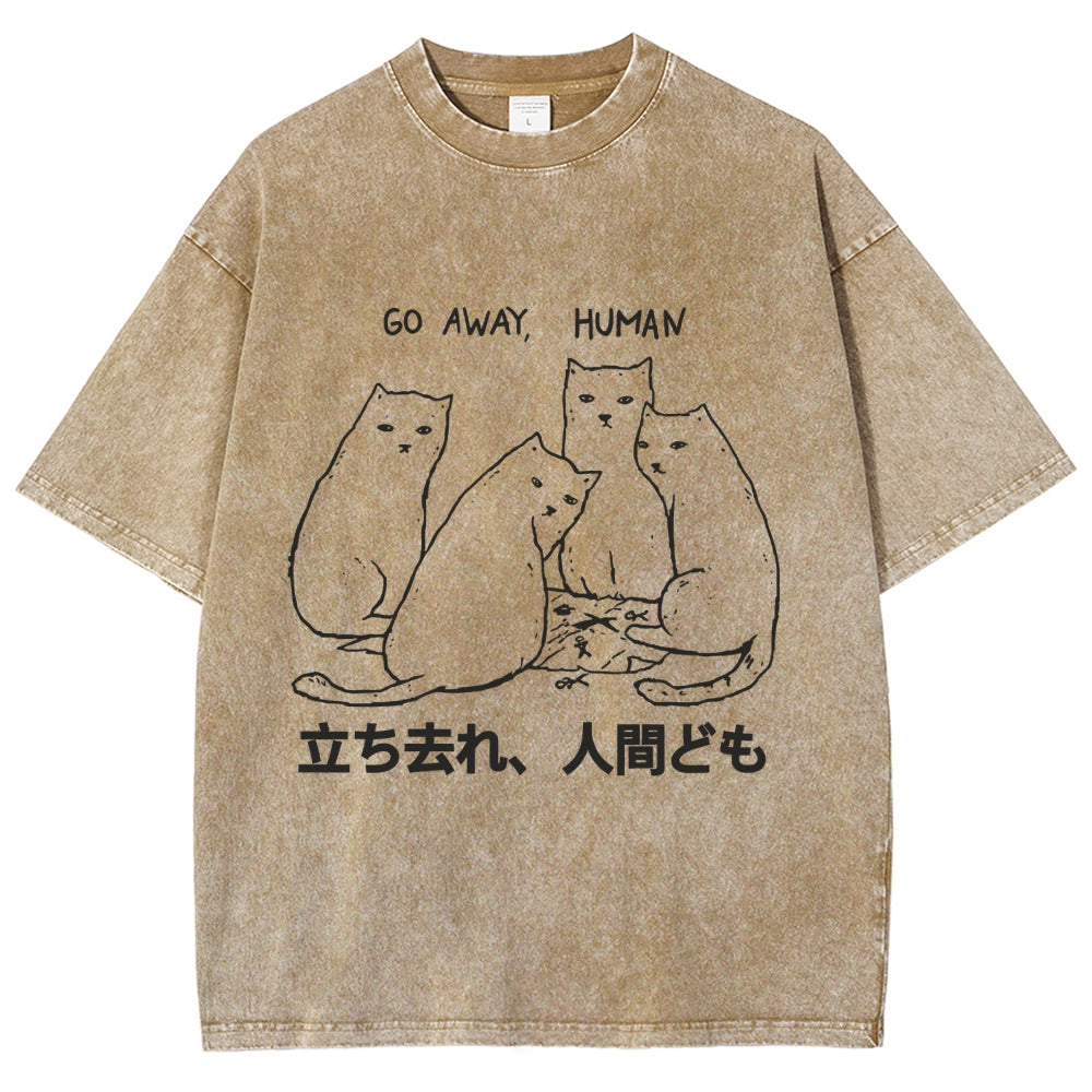 Cat That Curses Humans Washed T-Shirt