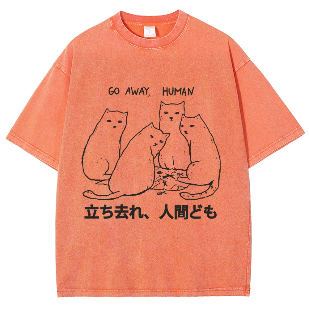 Cat That Curses Humans Washed T-Shirt