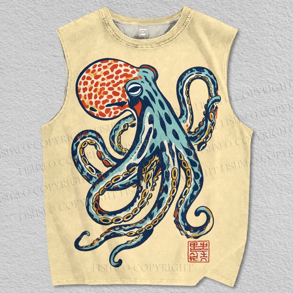 Unisex Octopus Printed Tank Top
