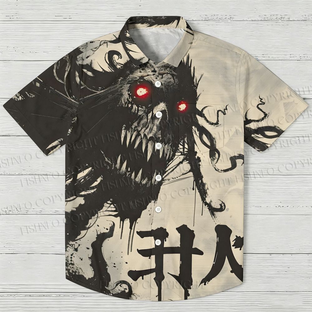 Horror Monster Printed Hawaiian Shirt
