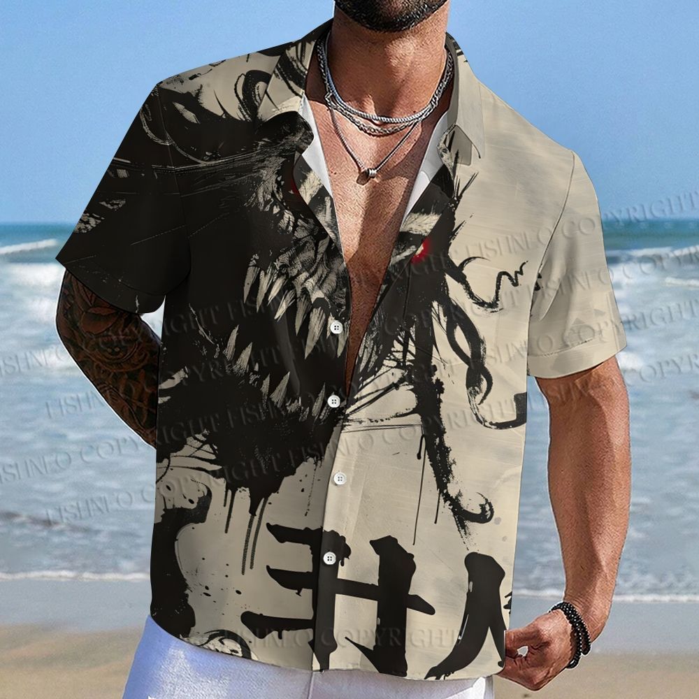 Horror Monster Printed Hawaiian Shirt