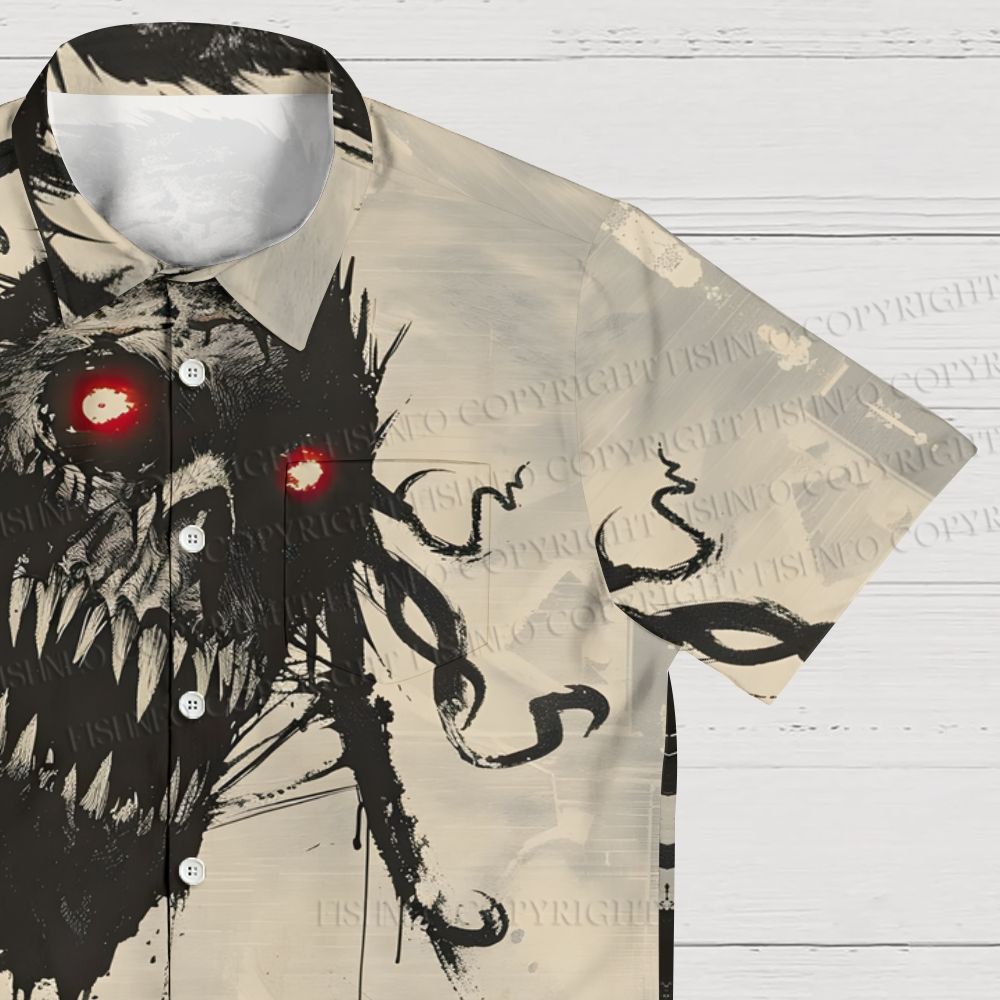 Horror Monster Printed Hawaiian Shirt