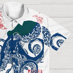 Blue Octopus Linocut Hawaiian Shirt