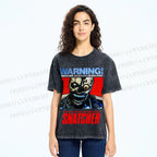 Unisex Snatcher Neo Kobe City Waring Printed Washed Tee