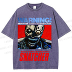 Unisex Snatcher Neo Kobe City Waring Printed Washed Tee